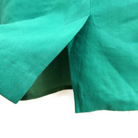 SOLD Shift Dress Minimalist Square Neck Green Midi Lined Back Zipper - Picture 5 of 7